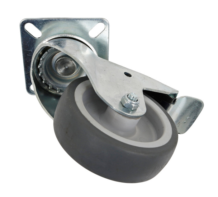 Möbelhjul m/broms Ø75 mm Mörkgrå Home>it